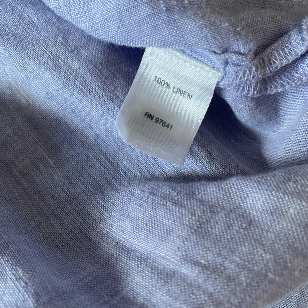 J Jill Love Linen Womens Small Purple Lilac Button Long Sleeve Lagom Clean Girl - Picture 7 of 7